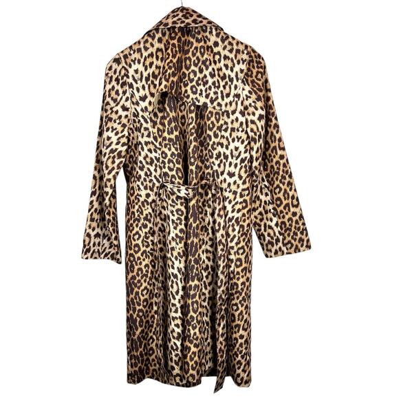 WESTPORT Short Trench Coat in Cat Print Browns and Cream Women's Size 6 - Picture 7 of 13
